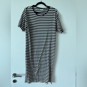 Black and White striped t-shirt dress